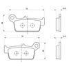 Daytona Motorcycle Brake Pad Red Pad (Semi-Metal Pad) XR250 (95-07) NS-1 (91-99) NSR50 (87-99) D-Tracker
