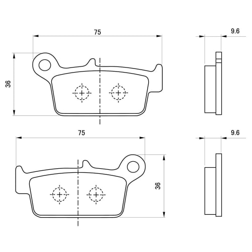 Daytona Motorcycle Brake Pad Red Pad (Semi-Metal Pad) XR250 (95-07) NS-1 (91-99) NSR50 (87-99) D-Tracker