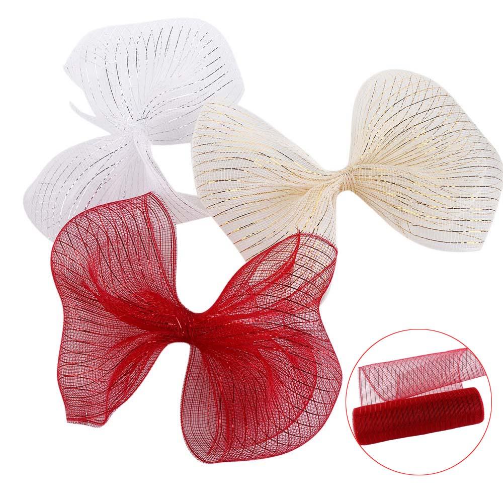 Ornament 10Yards*26CM Christmas Tree Gauze Mesh Tulle Roll Colorful Net Xmas Tree Ribbon Plastics Gift Wrapping