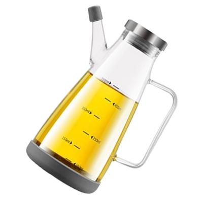 Premium Glass Oil Dispenser With Nonrust Steel Base Leak Proof Silicone Sealed Lid For Cooking Oil Soys Sauce Kitchen Essential