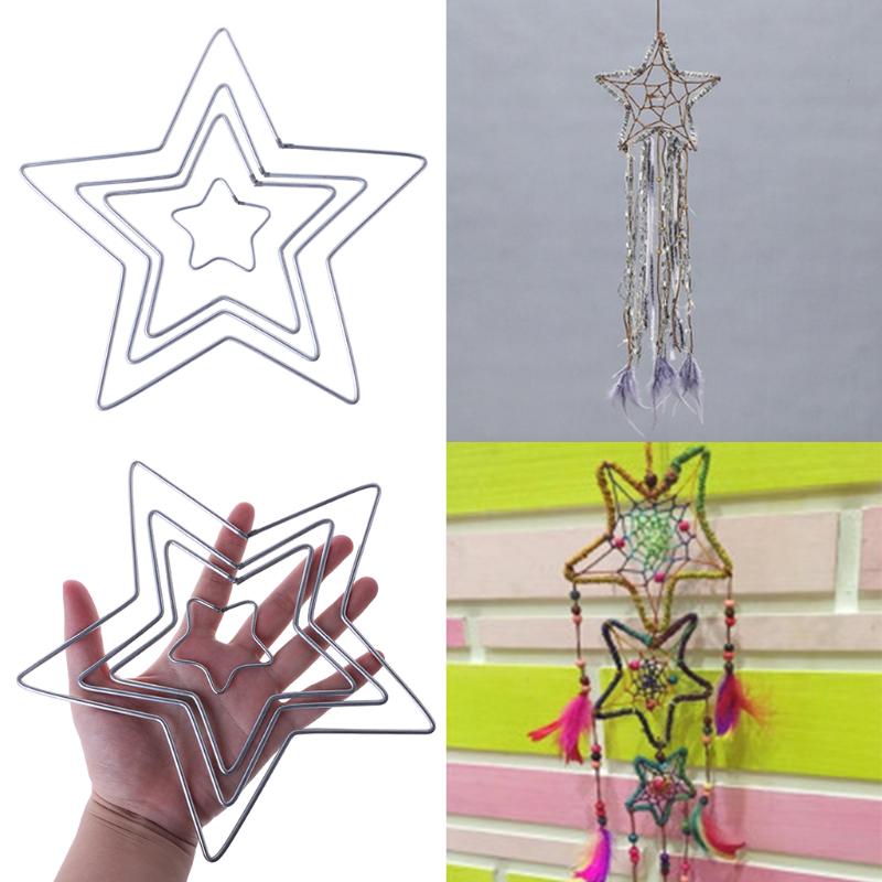 Metal Dream Catcher Ring Star Heart Macrame Hoop Ardent Hanging Decor Craft DIY Metal Dream Catcher Ring Star Heart Macrame Hoop Ardent Hanging Decor Craft DIY