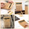 OIWAI Stylish Desktop Calculator with Numeric Wooden Nice Cute Calculator with Large Solar Natural Perfect Gift for Retail Store Bamboo Calculator,