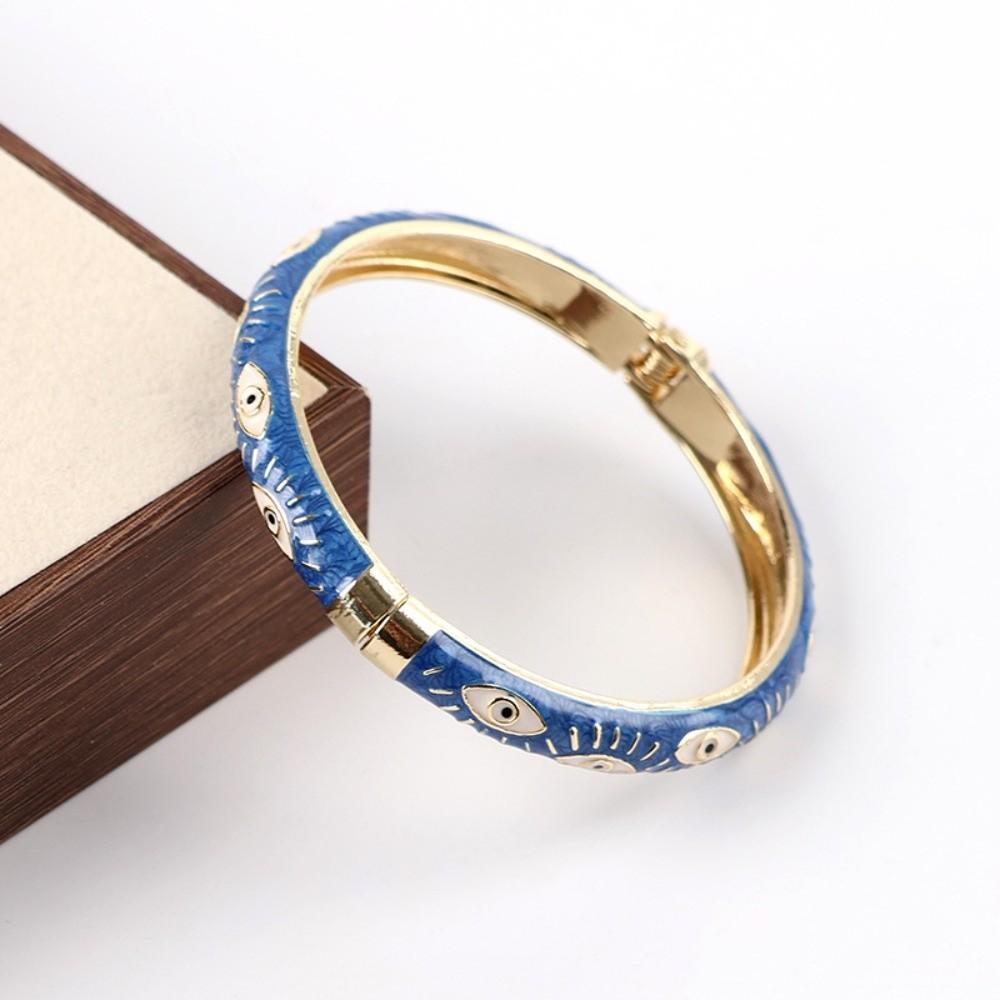 

Colorful Enamel Bangle Hip Pop Hand Bracelet Cool Demon Eyes Bangle Gift Style 5
