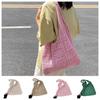 Vintage Solid Color Knitting Shoulder Bag Hollow Bohemian Style Crochet Mesh Bag Large Capacity Woven Beach Tote Bag Picnic