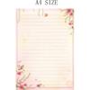 50 Writing Stationery Paper Set, Lined Stationery Paper for Writing letters, Floral Letter Writing Papers with lines for Invitations, Notes,
