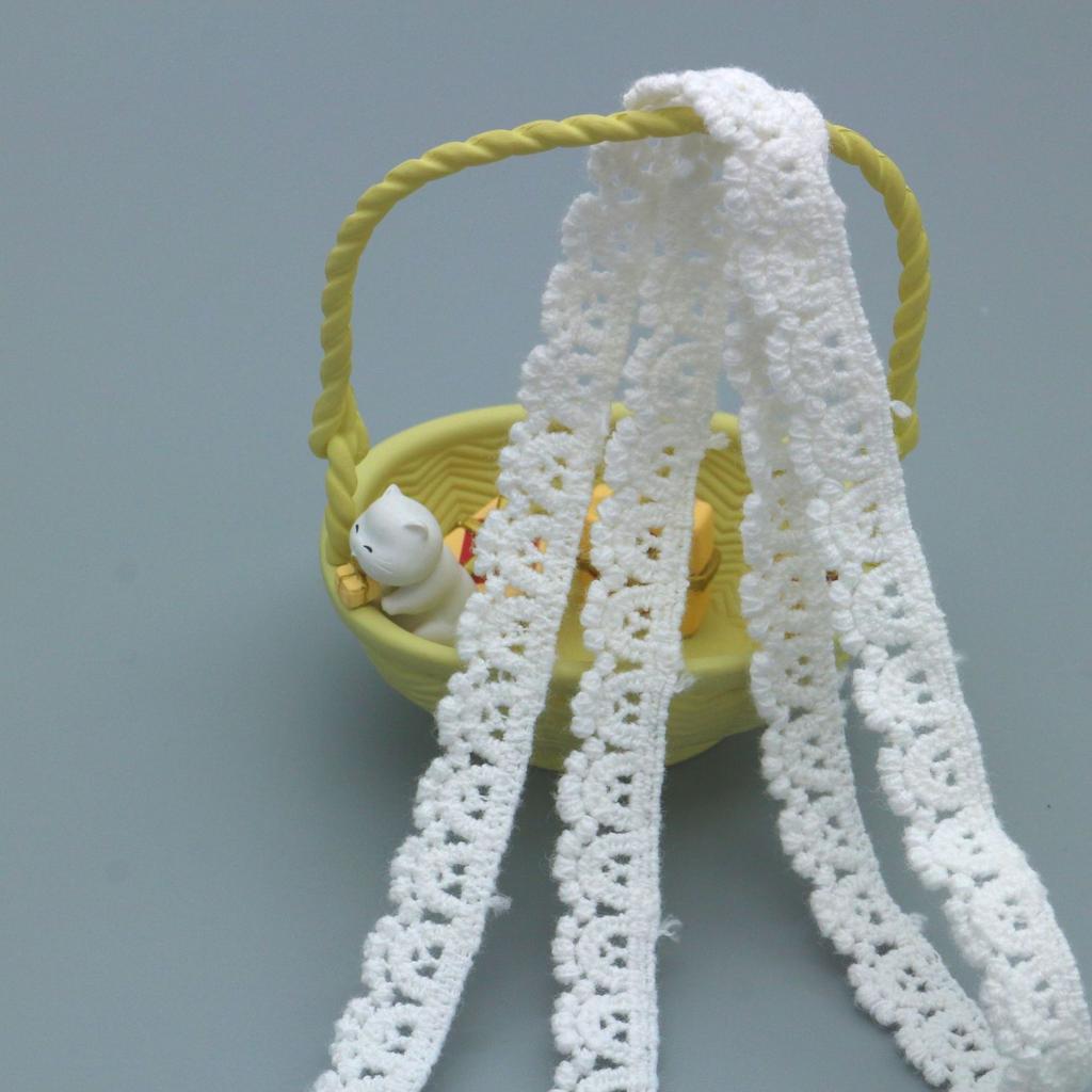 Water-Soluble Cotton Thread Lace Diy Handmade White Hanfu Decorative Lace Exquisite Hollow Lace Lace Accessories