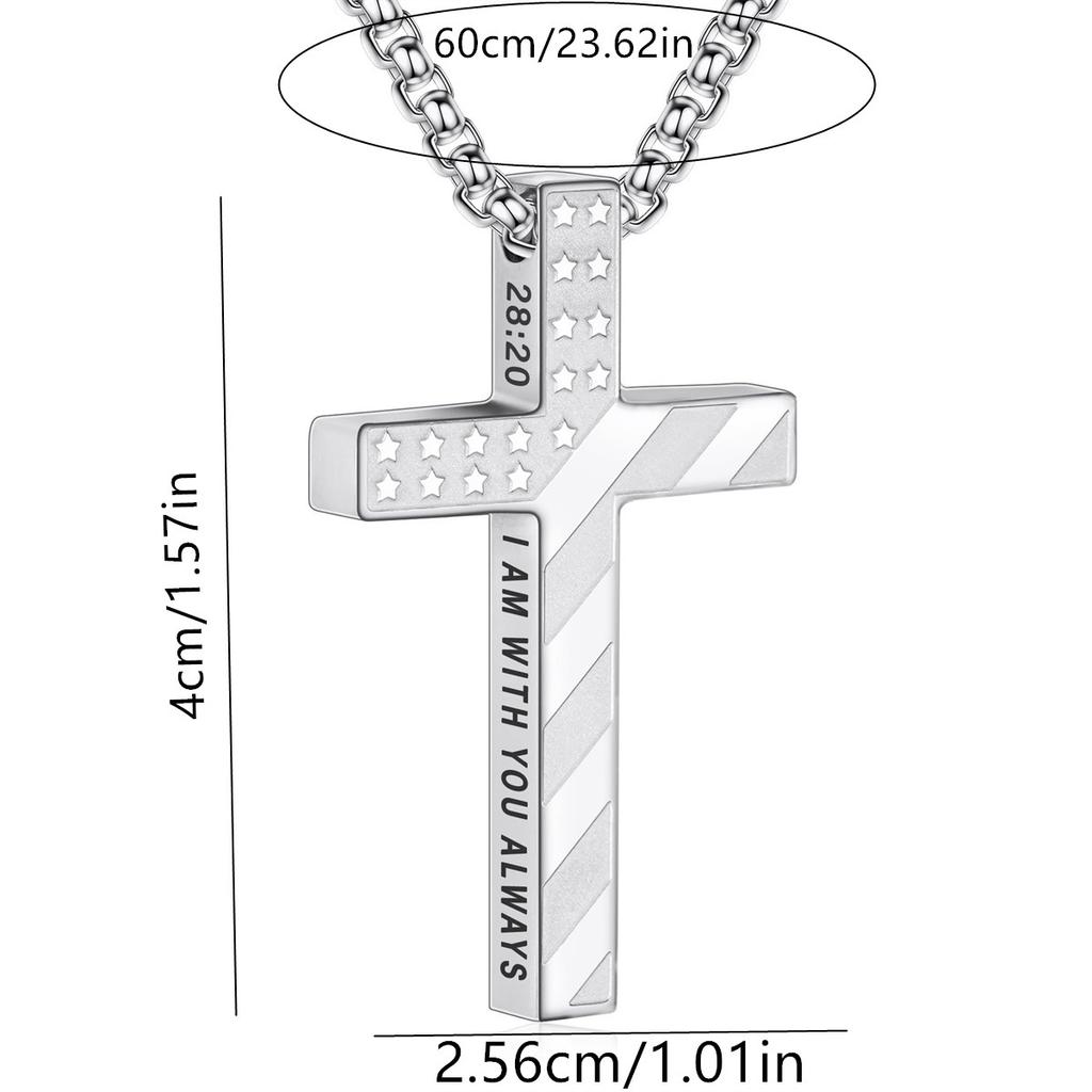 Fashion Trend Cross Stainless Steel Necklace Amazon Personality Hip Hop Pendant Men's Necklace Accessories