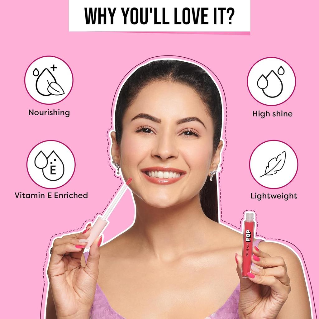 Sugar Pop High Shine Lip Gloss Maple Syrup Lightweight Non Sticky Moisturizing Plumping Shimmer Lip Gloss Blend 115 Chars