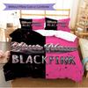 Name Custom Black&pink Pattern Bedding Set Quilt Cover Pillowcase Home Decor Gift (1 * duvet cover + 2 * pillowcase, without core)