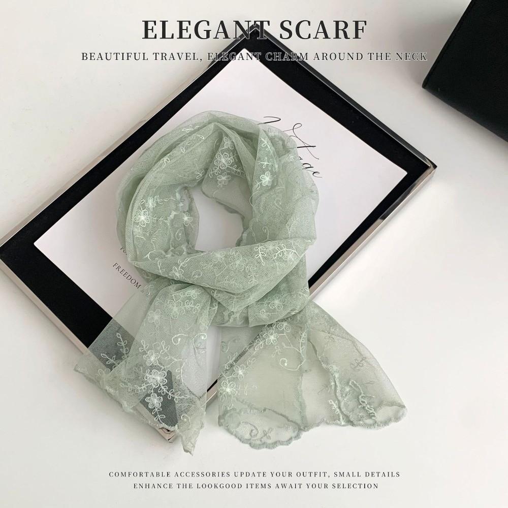Breathable Sunscreen Lace Shawl Lightweight Neck Protection Scarf Fashion Lace Scarf  for Women