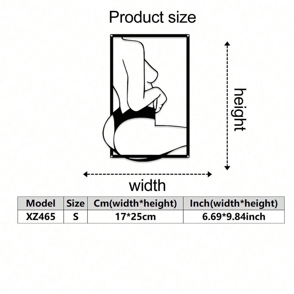 Modern Metal Wall Art Female Line Drawing Home Decor Abstract Contemporary