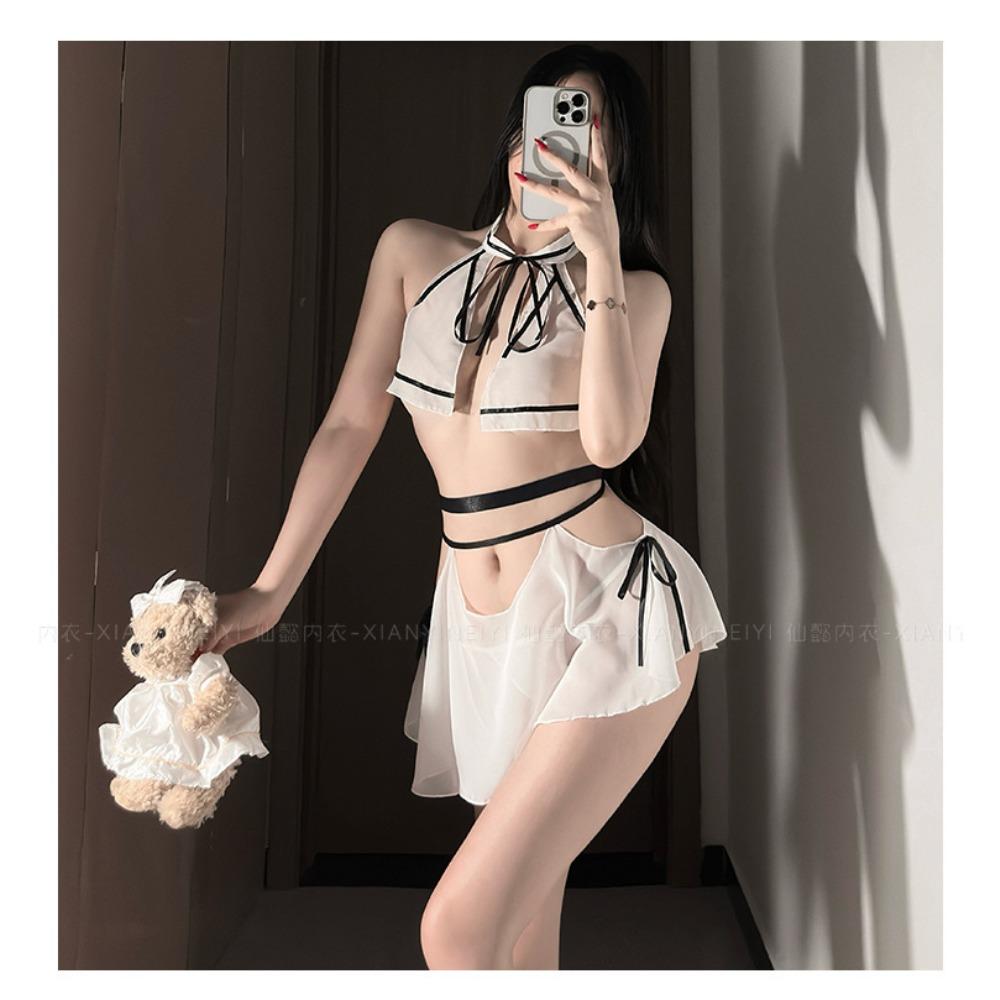 Xianyi Erotic Underwear Sexy Breast Pajamas Pure Desire Wind Flirting Uniform Temptation Small Chest See-through Outfit Free 618