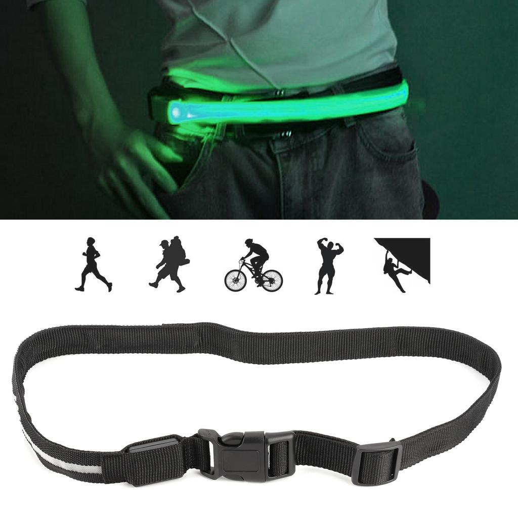 7 Farben Polyester LED Reflektierender Gürtel Leuchtendes Taillenband für Nachtradfahren Klettern