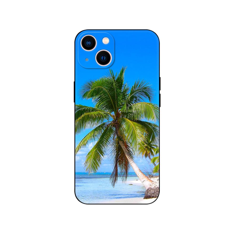 Husă neagră TPU pentru Samsung Galaxy S22 S20 S21 FE PLUS ultra+S10 E lite capac spate Palmier de vară