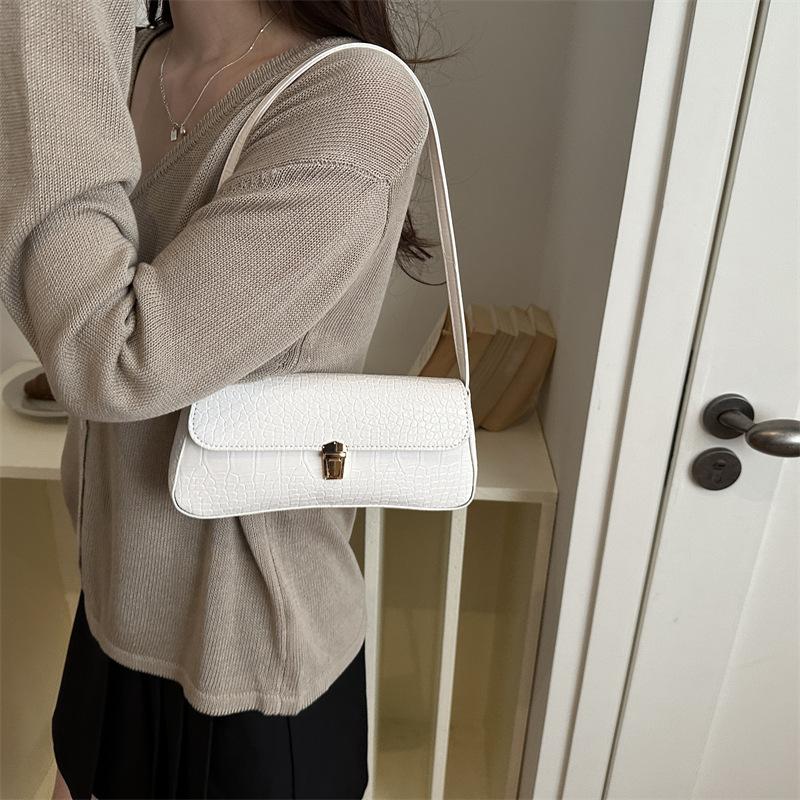 Handbag women s summer new simple small bag women s retro pattern casual bag single shoulder portable underarm women s bag wholesale белый