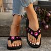 Fashion Laser Heart Shape Crystal Outdoor Flip Flops Big Rhinestone Slip On Wedge Heels Sandals Women 2025 Sexy Non Slip Beach Slippers