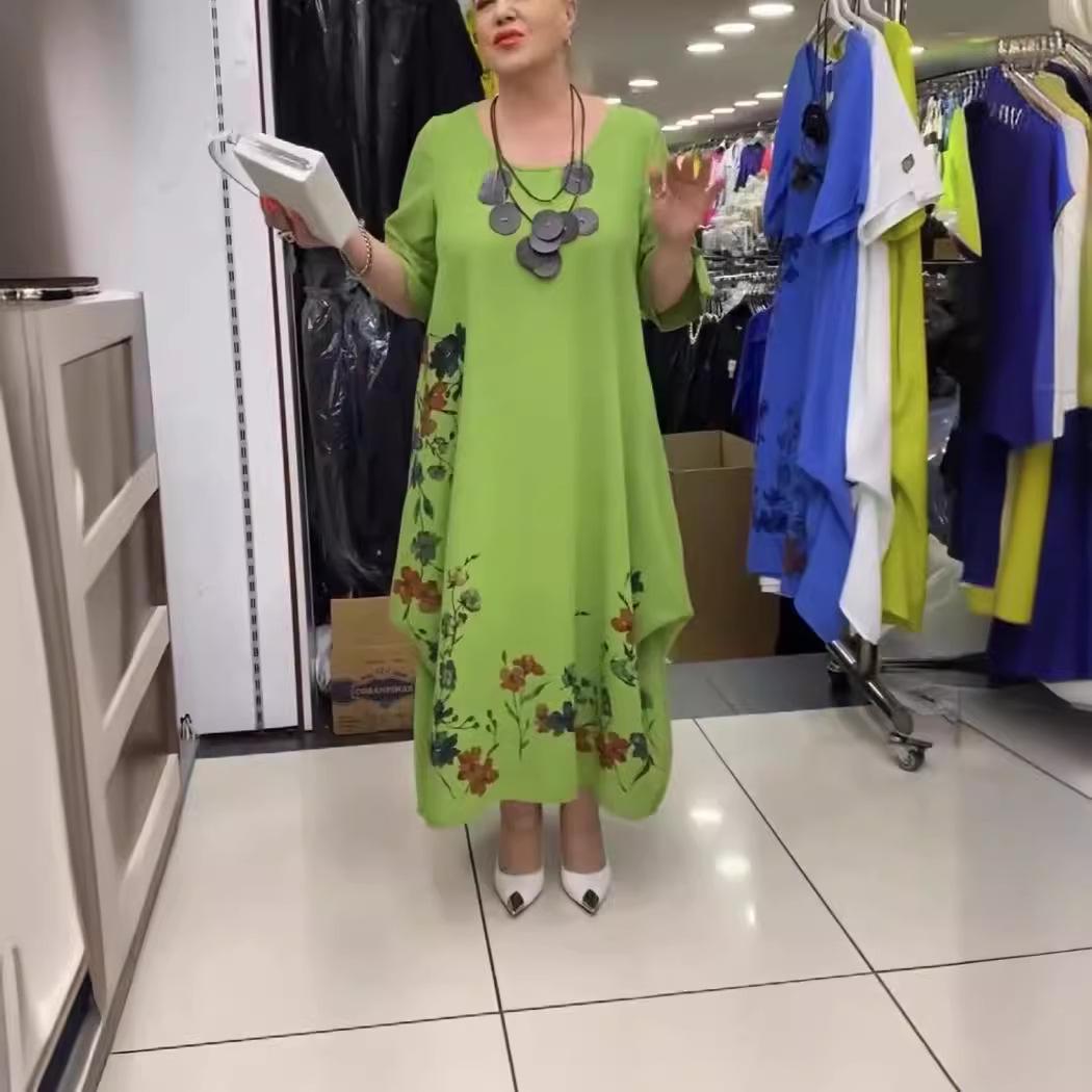 

Европейско-американское трансграничное платье 5524 2XL зелёный