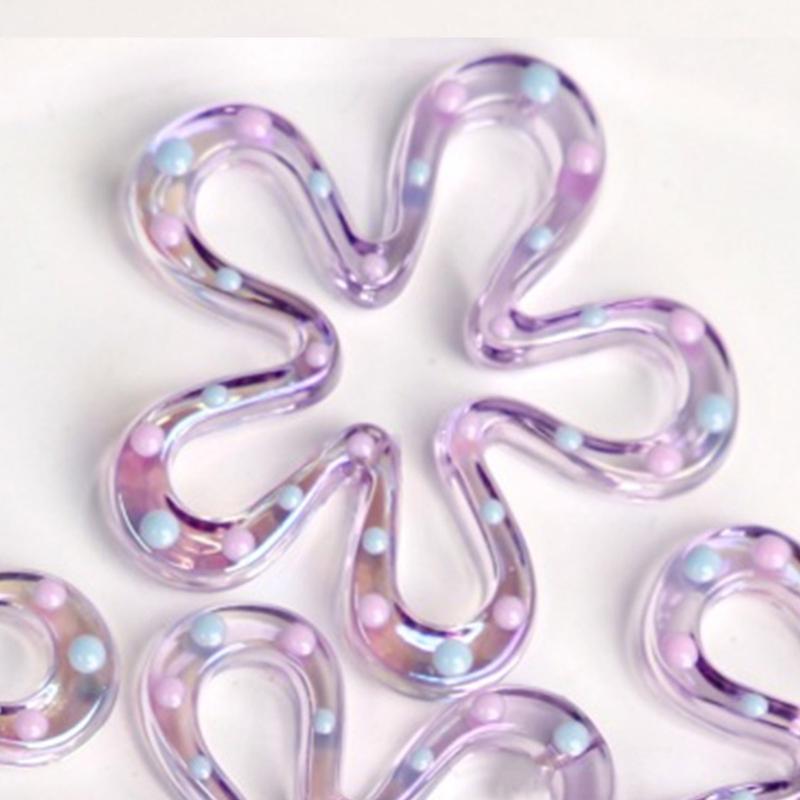 Resin Five-Petal Flower Loose Beads Double Side Flower Charm Pendant DIY Accessories Necklaces Earring Jewelry Making