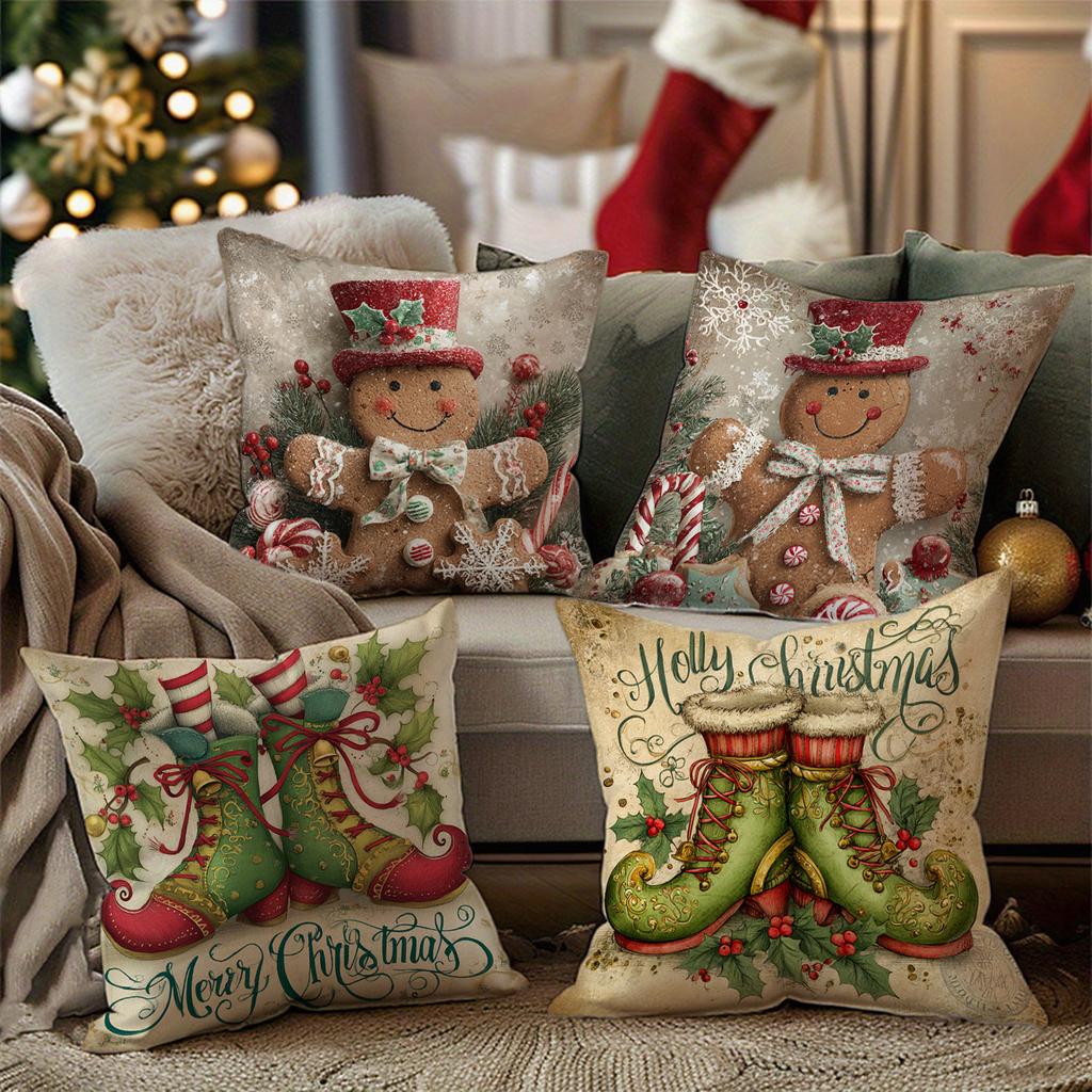 Christmas-Themed Pillowcasessuitable For Sofa Car Bedroom Decorative Cushion Cover Pillow Cover