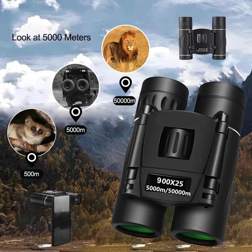 Binoclu HD Puternic 900/1000x25 9000M Rază Lungă Pliabil Mini Telescop Optică FMC Pentru Vânătoare Sporturi Exterior Camping Călătorii