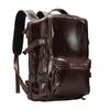 Men's Genuine Leather Expandable Large Capacity Shoulder Backpack for Business Travel