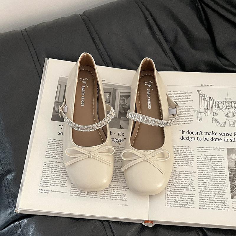 

Модный ремень с пряжкой-однословом со стразами, женские туфли Мэри Джейн на толстом каблуке, летние французские водонепроницаемые туфли-лодочки с бантом 39 бежевый