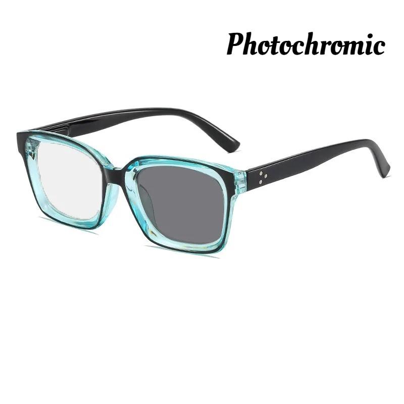 Men's and Women's Fashion Photochromic Reading Glasses New High-definition Anti-blue Light Color-changing Presbyopia Glasses