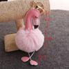 Flamingo Schlüsselanhänger süße Cartoon Nachahmung Rex Kaninchen Fell Ball Anhänger Tasche Zubehör