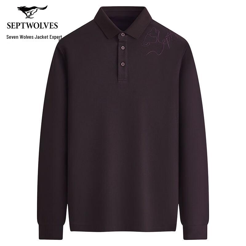 Septwolves Men's Thermal Long Sleeve Polo Shirt