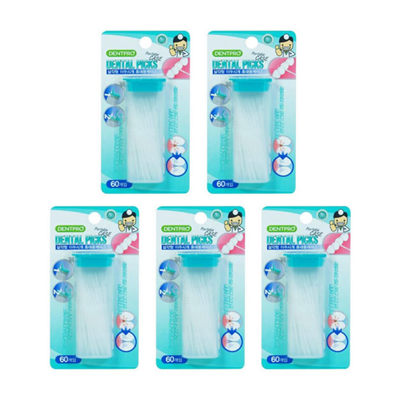 DENTPRO Triangle Toothpick Case 60Px5 Set