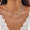 Simple Plain Circle Smooth Surface Personalized Round Tube Necklace Versatile Stacked Wearing Metal Wind Snake Bone Chain Necklace Jewelry