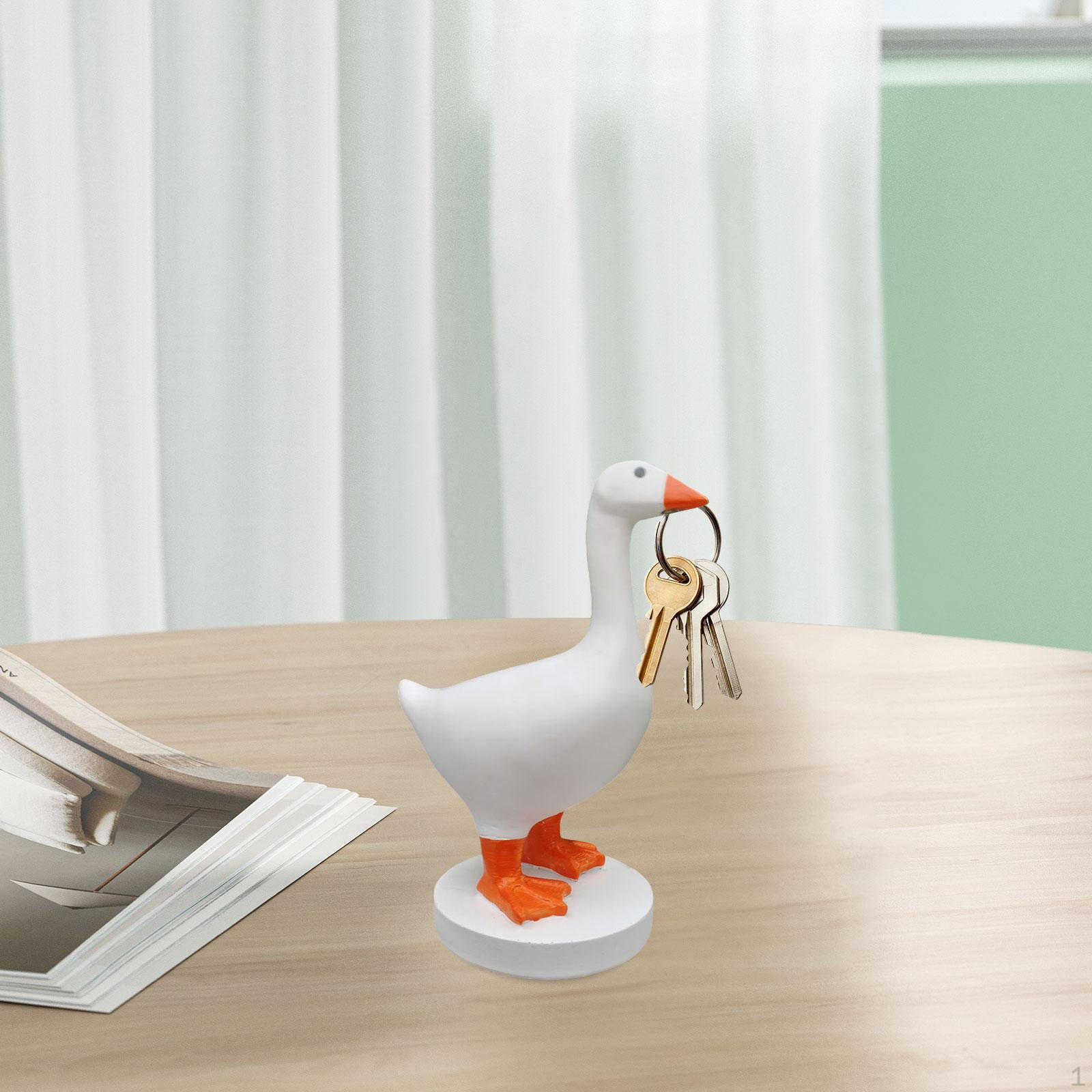 

Goose Duck Key Holder Statue Gifts Resin Accessories Animal Sculpture for Storage Office помаранчевий