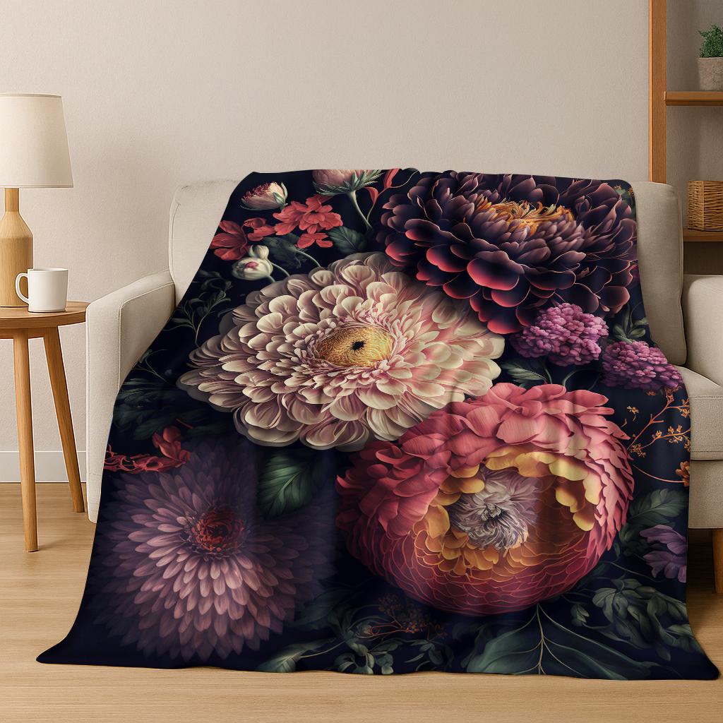 Exquisite Daisy Sunflower Flower Flannel Blanket Soft Warm Throw Blanket for Bed Bedroom living Room Travel Camping Picnic Gift