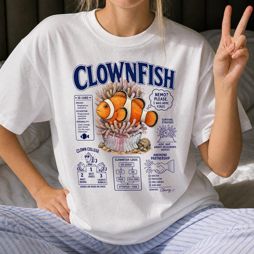 Funny Clownfish Shirt - Retro Marine Life Gift - Sarcastic Clownfish Clothing
