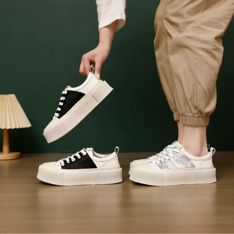 

Кожаные туфли с квадратным носком, белые, женские, осенние, новые, одинарные, модные, универсальные, на платформе, туфли-маффины, повседневные кеды, женские 40 серебряный