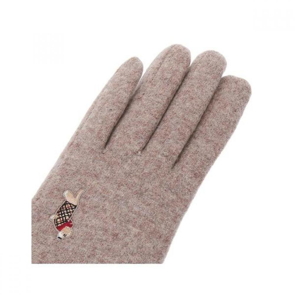 DakS Wool Women S gloveS Beige Dog Embroidered Dcgv9f202i2