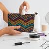 African Abstract Ethnic Tribal Travel Makeup Bag Small Waterproof Cosmetic Bag Women Purse Mini Portable Traveling Organizer