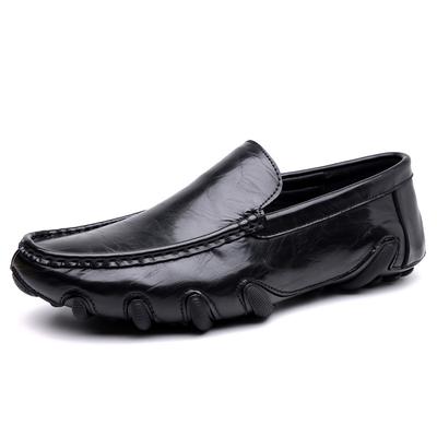 2026 Neue Designer-Rindsleder-Schuhe für Herren Einfarbige Mode-Freizeitschuhe Männliche Leichte Rutschfeste Frühling Herbst Loafer Mann