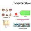 6pcs Xmas Theme 2D/Flat DIY Diamond Painting Set Hanging Diamond Art Kits Diamond Art Pendant Window Hanging Art for Home Decor
