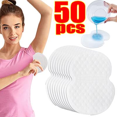 50 piezas Almohadillas para axilas Vestido Ropa Almohadillas absorbentes de sudor Cuidado invisible de axilas Almohadillas absorbentes de sudor Desodorante para mujeres Hombres