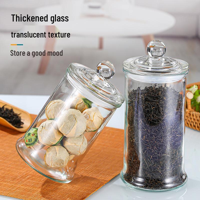 Large Capacity Moisture-Proof Glass Storage Jar for Tea, Grains, and Cereals