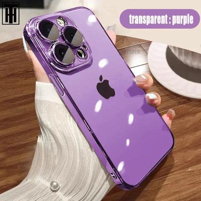 Neue transparente Telefonhülle mit Überzugsrahmen für das iPhone 15 14 13 12 11 Pro Max 15 Plus, staubdichte Schutzabdeckung mit vollem Objektiv
