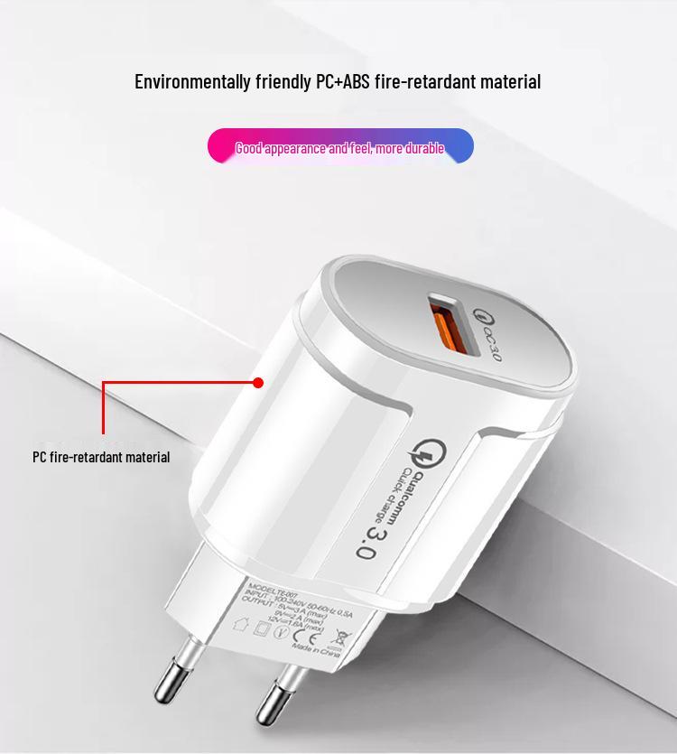 QC 3.0 Fast Mobile USB Charger, Smart 18W EU/US Plug