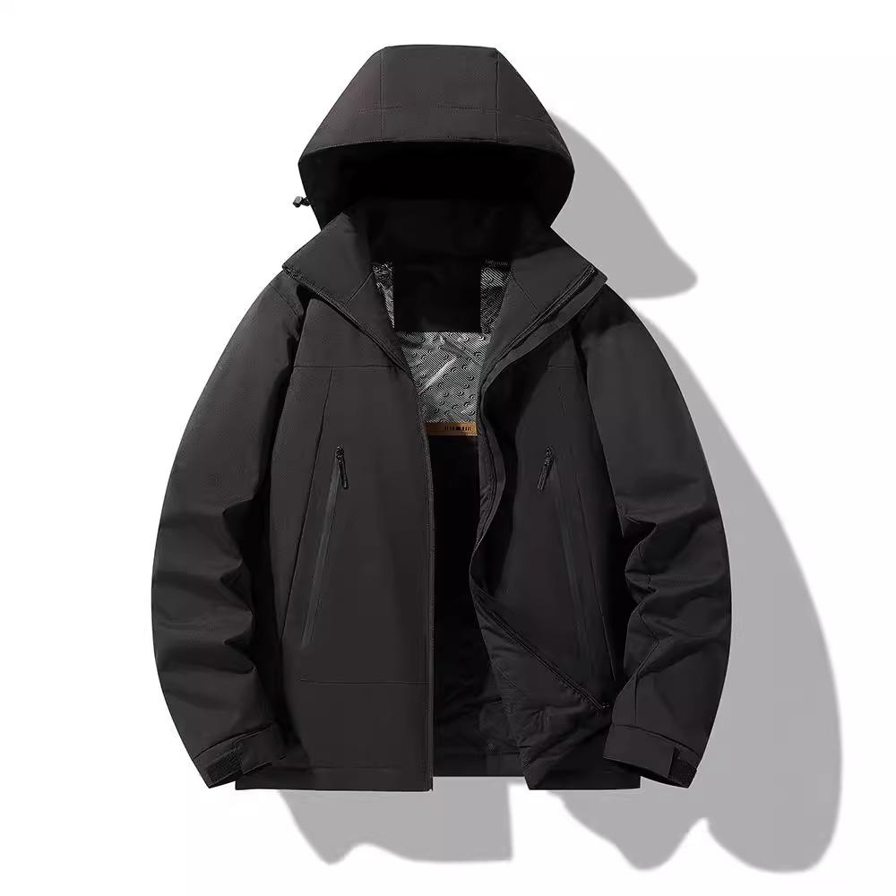 2025 New Cotton-padded Jacket Graphene Jacket Men's Casual Jacket Men's Trend Brand Removable Hat Waterproof and Windproof