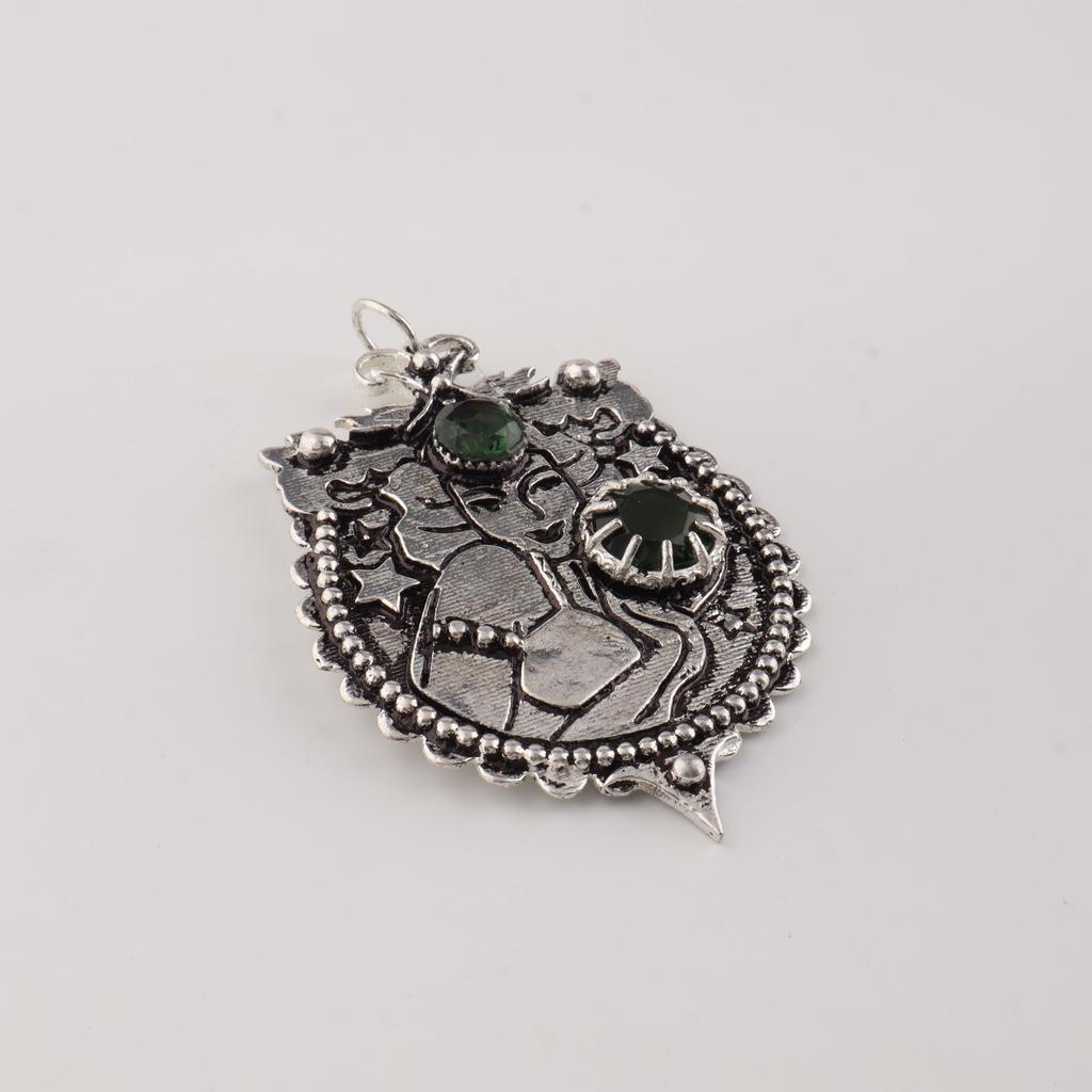 Green Tourmaline Gemstone 925 Sterling Silver Women Jewelry Partywear Pendant 1.9" Precious Gift For Wife CP-44-15