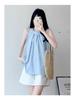 Women's Blue High-Waisted Quick-Dry A-Line Casual Shorts