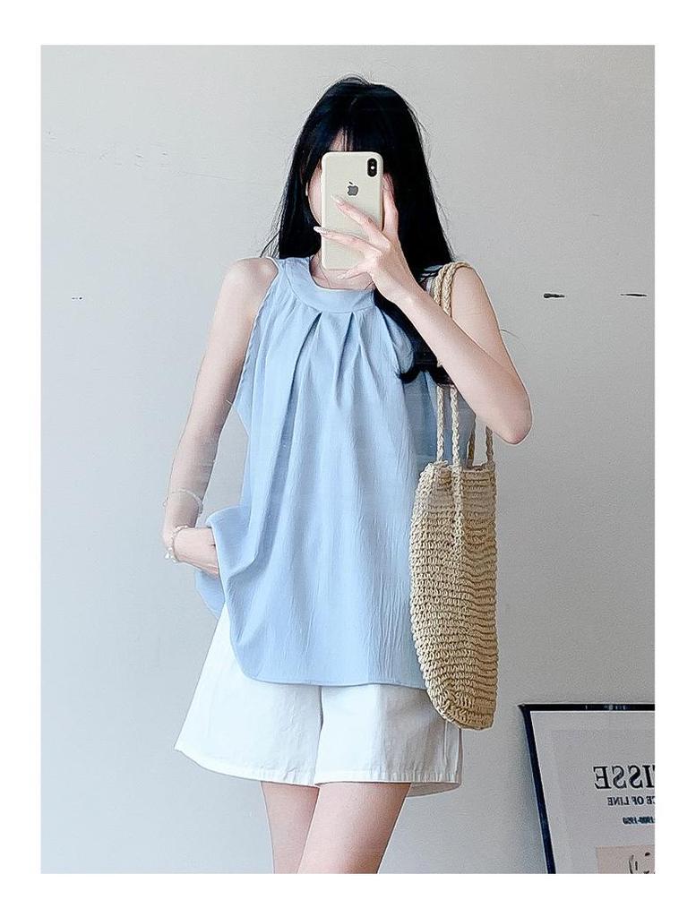 Women's Blue High-Waisted Quick-Dry A-Line Casual Shorts