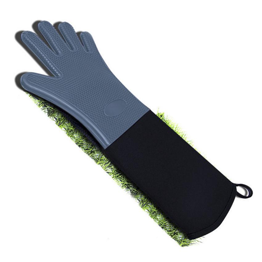 Household BBQ Oven Gloves Heat Resistant Gloves Silicone Baking Oven Mitts Barbecue Heat Lnsulation Microwave Gloves Mitts