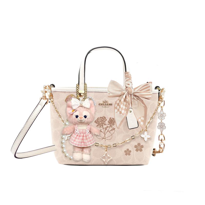 

COACH handbag [Customized bag] City 15 Princess Style Literary Classic Fashion Versatile Coated Canvas Romantic mailing basic package (bag + dust bag) білий