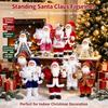 Christmas Standing Santa Claus Figurine Dolls, Cute Xmas Decor Ornaments, Tabletop Fireplace Office Indoor Home Party Decorations